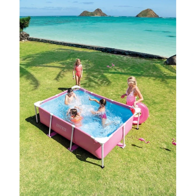 Бассейн каркасный Intex Rectangular Frame H28225588266NP, 220x150x60 см, 1662 л, розовый Бассейн каркасный Intex Rectangular Frame H28225588266NP, 220x150x60 см, 1662 л, розовый