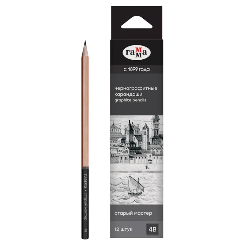 Графитовый карандаш Гамма Старый мастер 4B, 2.8 мм Графитовый карандаш Гамма Старый мастер 4B, 2.8 мм