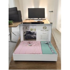 Yataq dəsti First Home, delux saten, naxışlı, yorğan üzü 200x220, çarşaf 240x260, yastıq üzü 50x70 2 əd - TP-TK-110