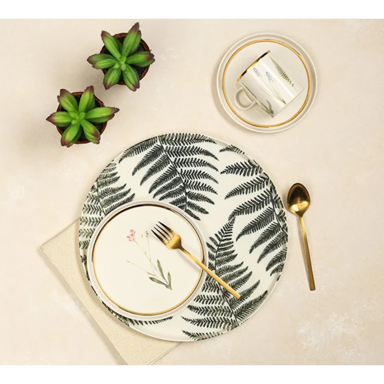 Desert dəsti Porland Botanical 04ALM005697, 19 ədəd, 6 nəfərlik, farfor