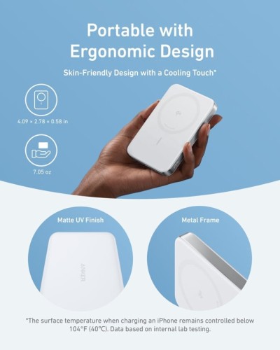 Xarici akkumulyator Anker MagGo 10K SlimA1664H21 Wireless-White