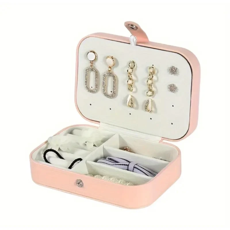 Органайзер для украшений и бижутерии, кожа-розовый 16x11x5 см