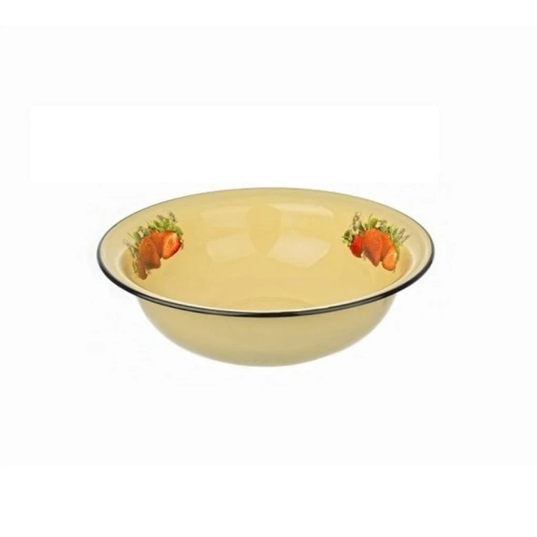 Таз эмалированный СтальЭмаль Клубника С3024.П*59, желтый, 12л Таз эмалированный СтальЭмаль Клубника С3024.П*59, желтый, 12л