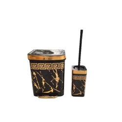 Набор для ванной, пластик, мусорное ведро - 25x32 см, ершик - 46x10 см, 2 шт Набор для ванной, пластик, мусорное ведро - 25x32 см, ершик - 46x10 см, 2 шт