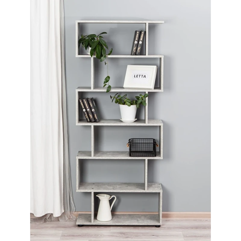 Стеллаж Letta ЛДСП, серый, 176х25х73 см