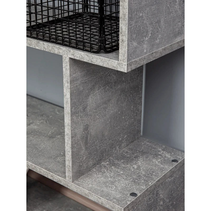 Стеллаж Letta ЛДСП, серый, 176х25х73 см