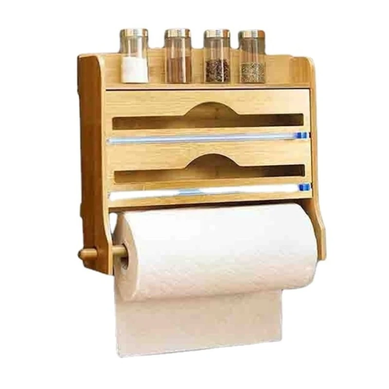 Folqa və plyonka üçün asma orqanayzer Rack_445, bambuk, qəhvəyi, 38x31x11 sm