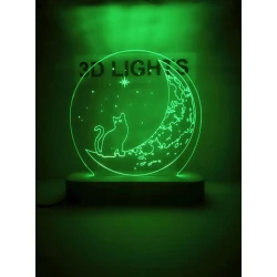 3D-gecə lampası tay02, 20x14 sm, yaşıl