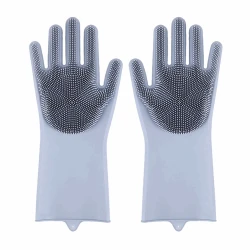 Перчатки хозяйственные B087CF25HV, 1 пара, силикон, серый Перчатки хозяйственные B087CF25HV, 1 пара, силикон, серый