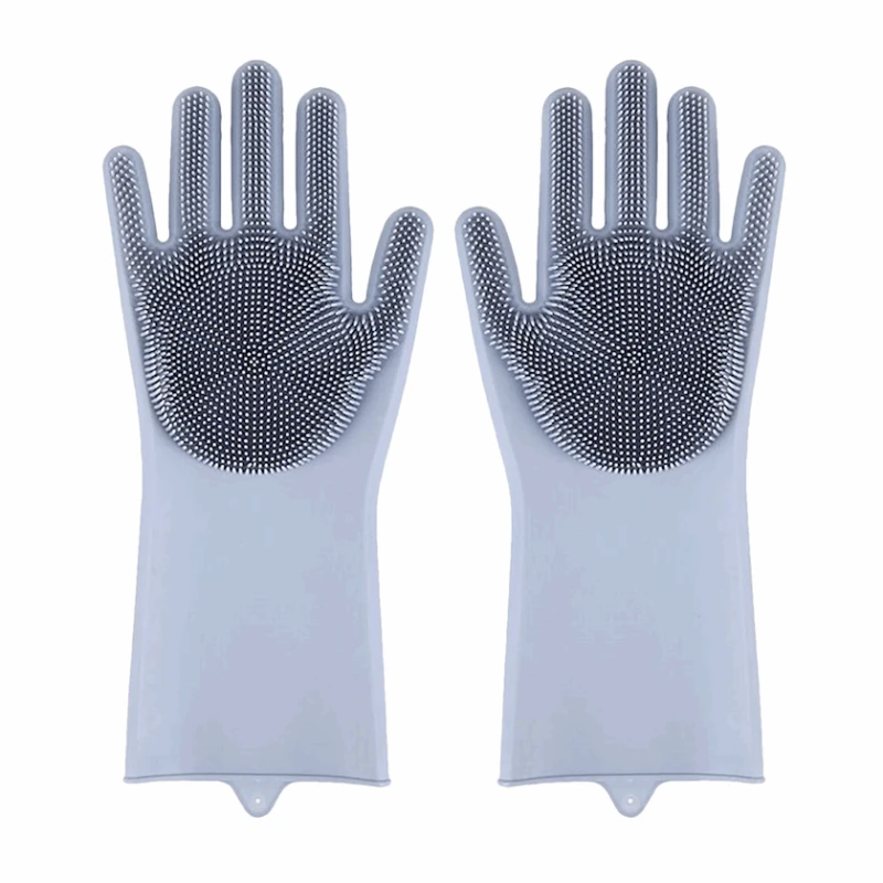 Məişət əlcəyi B087CF25HV, 1cüt, silikon, boz