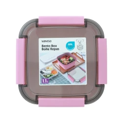 Ланч-бокс Miniso Double Layer Salad Bento Box Pink, 1.1 л, пластик