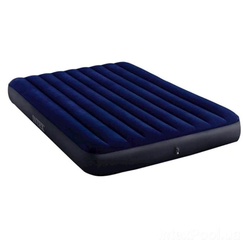 Надувной матрас Intex с подушками и насосом 64765, синий, 152х203х25 см