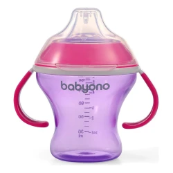 Поильник-непроливайка Babyono, пластик, розовый, 180 мл Поильник-непроливайка Babyono, пластик, розовый, 180 мл