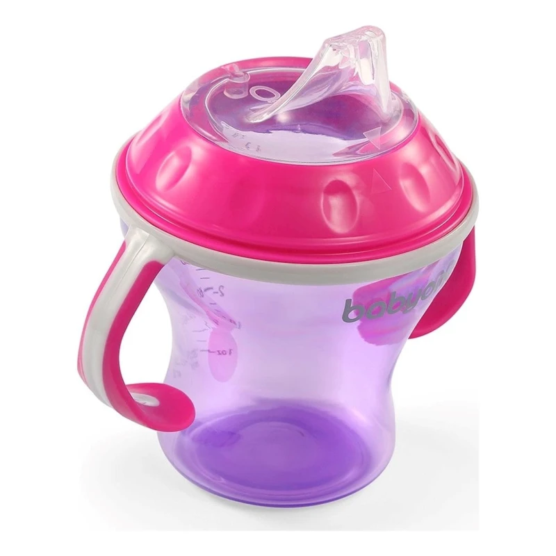 Поильник-непроливайка Babyono, пластик, розовый, 180 мл
