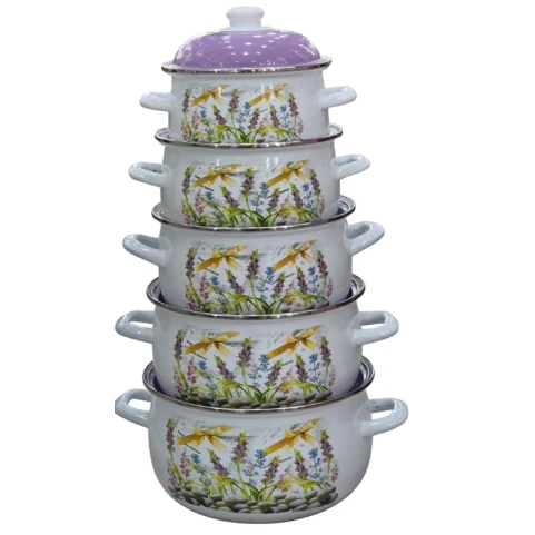 Набор кастрюль SHA-00004690, эмаль/металл, разноцветный, 18/20/22/24/26 см, 5 шт