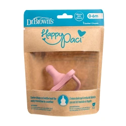 Пустышка Dr.Brown's HappyPaci, силикон, розовая, 0-6 месяцев Пустышка Dr.Brown's HappyPaci, силикон, розовая, 0-6 месяцев