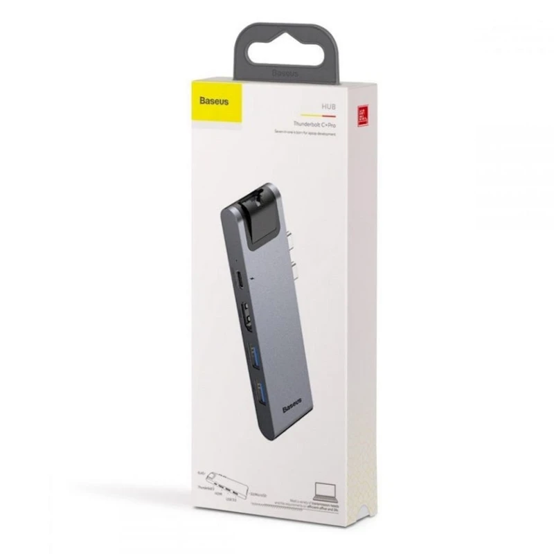USB HUB Baseus Thunderbolt C+Pro 7in1 Smart HUB Docking Station, Серый USB HUB Baseus Thunderbolt C+Pro 7in1 Smart HUB Docking Station, Серый
