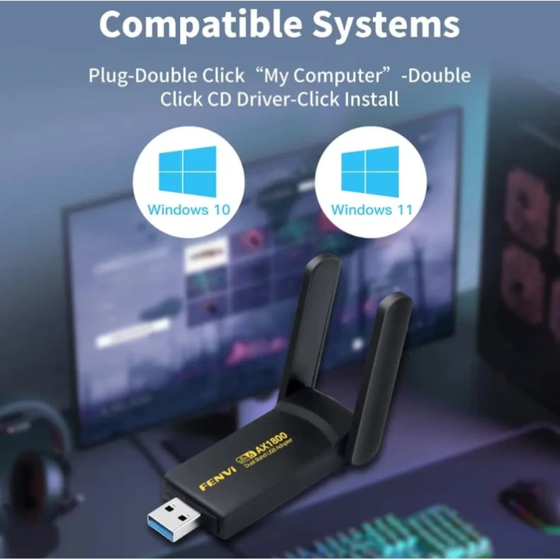 Wi-Fi adapter USB Wi-Fi 6 1800Mb