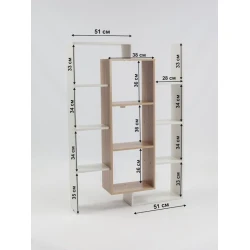 Стеллаж Letta ЛДСП, белый/бежевый, 140х20х103 см Стеллаж Letta ЛДСП, белый/бежевый, 140х20х103 см