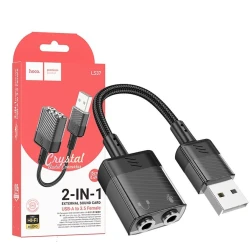 Переходник Hoco LS37 USB to Dual AUX Black