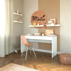 Компьютерный стол Marina 3563_M25MikeaWhite, ЛДСП, 75x59x142 см, белый