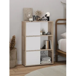 Тумба Marina 3563_M25TumChilMix, ЛДСП, 102.4x29.3x70 см, белая/коричневая Тумба Marina 3563_M25TumChilMix, ЛДСП, 102.4x29.3x70 см, белая/коричневая