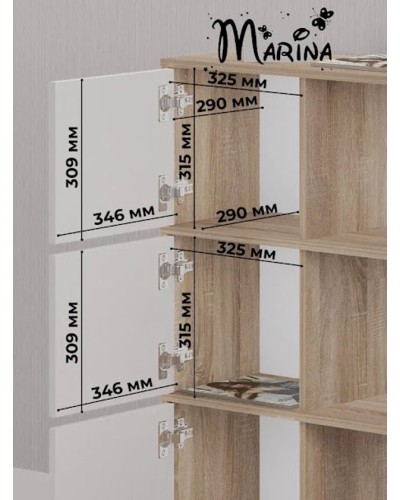 Tumba Marina 3563_M25TumChilMix, LDSP, 102.4x29.3x70 sm, ağ/qəhvəyi