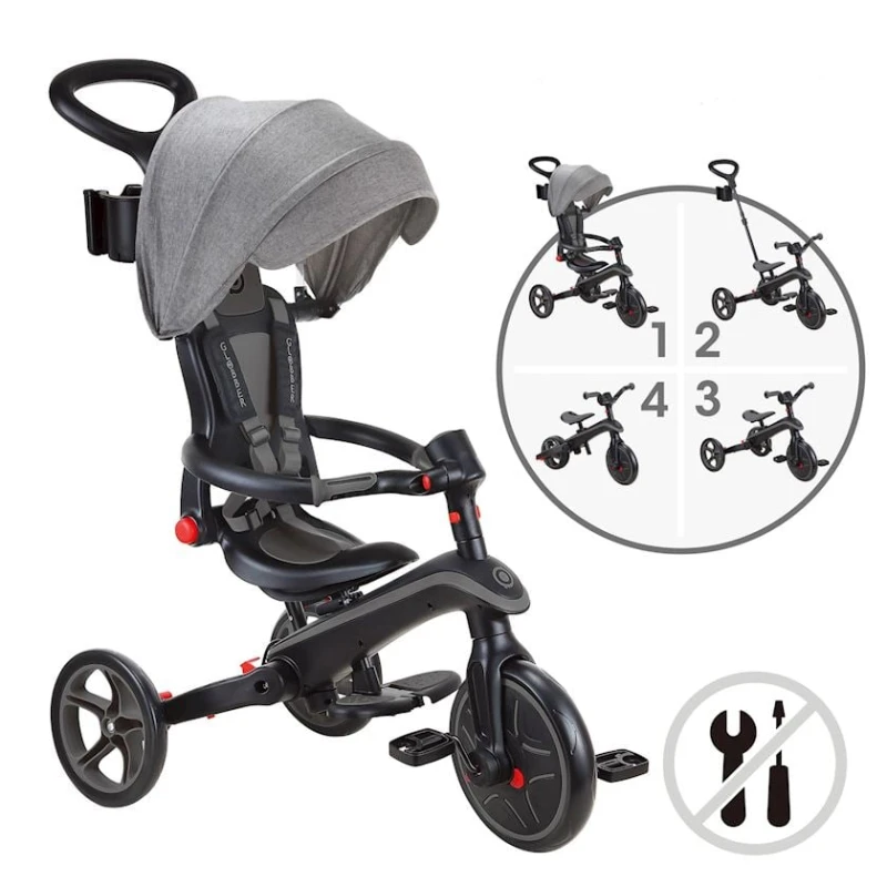 Трехколесный велосипед Globber Explorer Trike 4in1 732-120, 10 мес-5 лет Трехколесный велосипед Globber Explorer Trike 4in1 732-120, 10 мес-5 лет