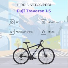 Hibrid velosiped Fuji Traverse 1.5, Size: S, 15