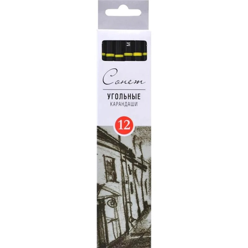 Угольный карандаш Невская палитра Сонет Средняя мягкость, 1 шт. Угольный карандаш Невская палитра Сонет Средняя мягкость, 1 шт.