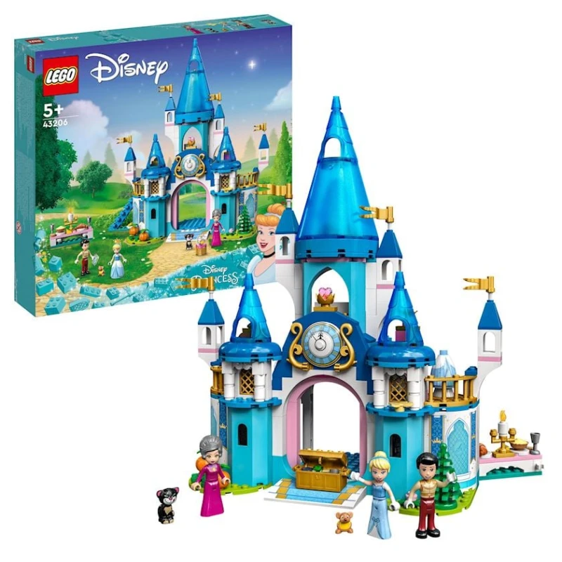 Конструктор LEGO Disney Princess Cinderella and Prince Charming's Castle 43206, 5+ лет, 365 элементов