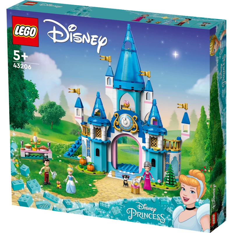 Конструктор LEGO Disney Princess Cinderella and Prince Charming's Castle 43206, 5+ лет, 365 элементов