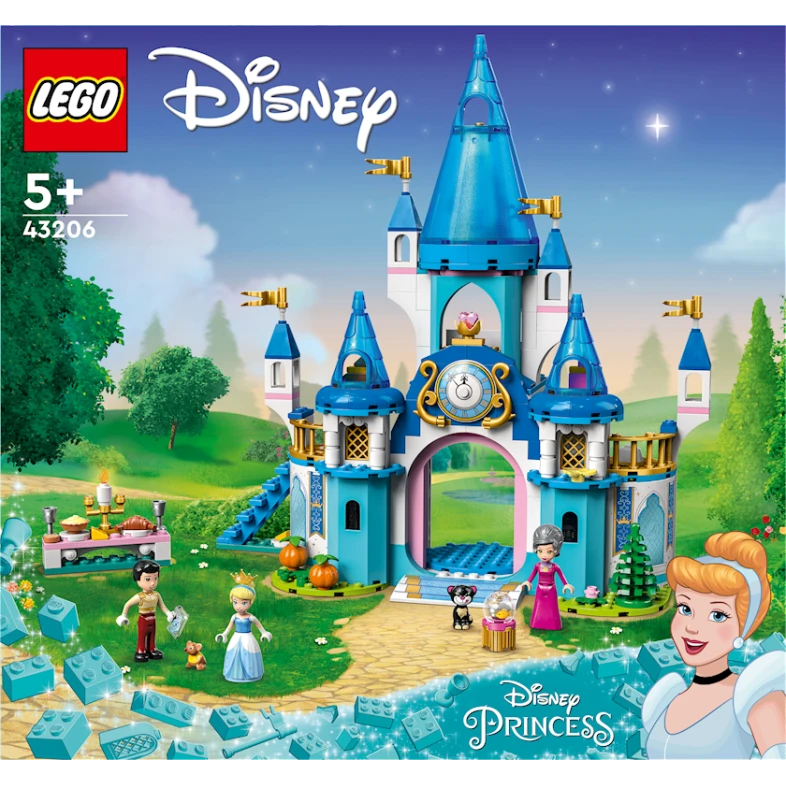 Конструктор LEGO Disney Princess Cinderella and Prince Charming's Castle 43206, 5+ лет, 365 элементов