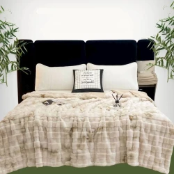 Örtük Narlı 000744, 200x230 sm, ikinəfərlik, bej