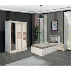 Набор детской мебели 12345689, кровать 95x209x100 см, тумба 50x41x40 см, шкаф 135x191x52 см, стол 120x160x52 см, бежевый Набор детской мебели 12345689, кровать 95x209x100 см, тумба 50x41x40 см, шкаф 135x191x52 см, стол 120x160x52 см, бежевый