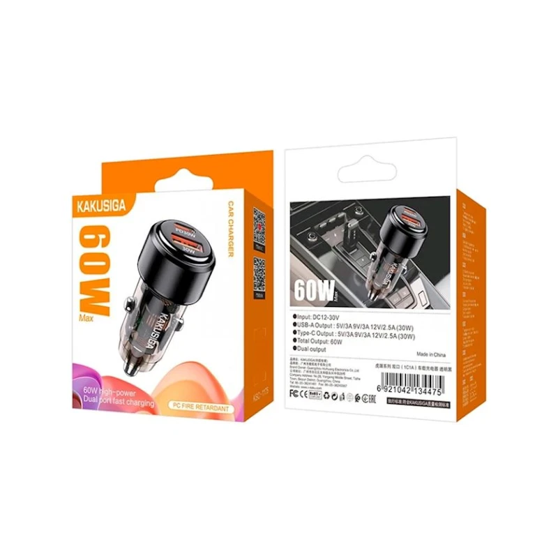 Автомобильное зарядное устройство Kakusiga KSC-1175 Black Автомобильное зарядное устройство Kakusiga KSC-1175 Black