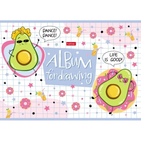Альбом для рисования Hatber Веселые Авокадики А4, 16 листов, товар в ассортименте Альбом для рисования Hatber Веселые Авокадики А4, 16 листов, товар в ассортименте