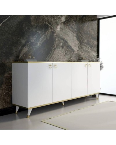 Komod 180x90x45 sm, laminat, ağ/qızılı