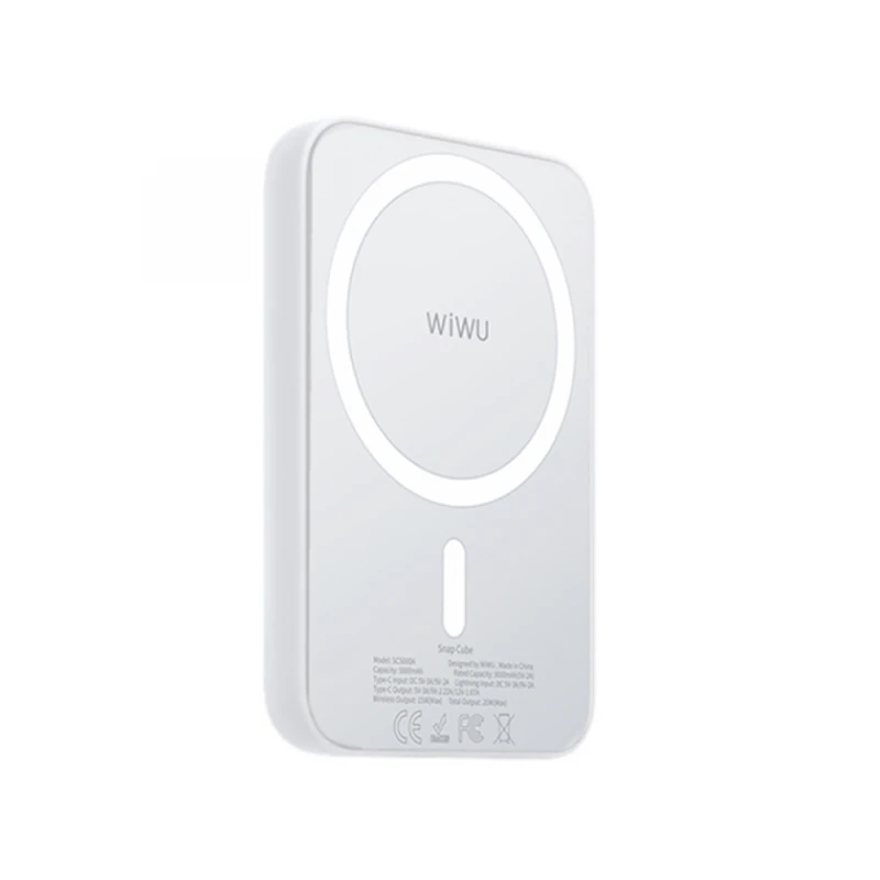 Внешний аккумулятор Wiwu Snap cube magnetic SC5000A 5000 mAh White