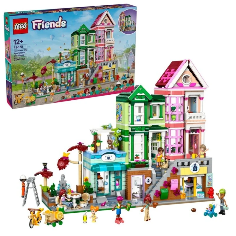 Konstruktor LEGO Friends Heartlake City Apartments and Stores 42670, 2040 parça, 12 yaşdan