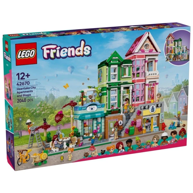 Konstruktor LEGO Friends Heartlake City Apartments and Stores 42670, 2040 parça, 12 yaşdan