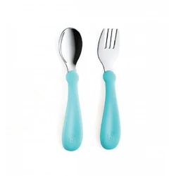 Набор ложка и вилка BabyJem, пластик/железо, цветные