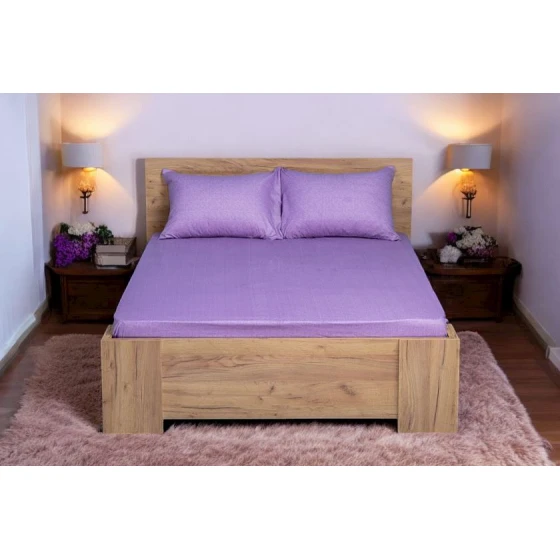 Yataq dəsti Luxe Cotton Lu-xe-000558, birnəfərlik, mələfə 100x200 sm, yastıq üzü 50x70 sm 1 əd, pambıq, bənövşəyi