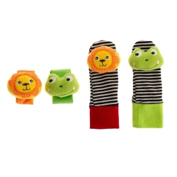 Погремушки носки и браслет Babyjem Лев-Лягушка, текстиль, 0+ лет