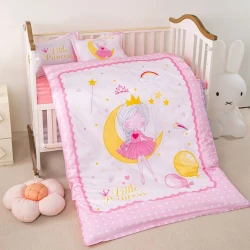 Детское постельное белье Annaberry ET-1423, пододеяльник 100x150 см, простыня 110x160 см, 2 наволочки 35x45 см, сатин, разноцветное