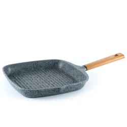 Сковородка-гриль Gipfel Naturel 0783, 28х4 см, алюминий с антипригарным покрытием, Серый