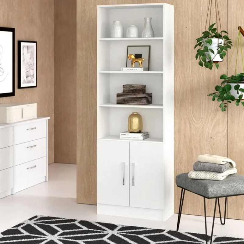 Шкаф книжный Art Mebel Art-80-2, ЛДСП, белый, 50x80x210 см