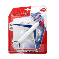 Самолет Dickie Toys Jet Streamer, пластик, белый/синий, 25 см