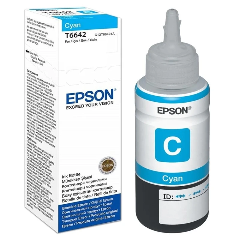 Mürəkkəb konteyneri Epson L100/L200 Cyan (C13T66424A)
