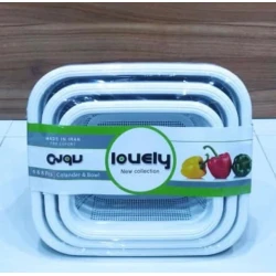 Набор дуршлагов 15222357, пластик, серый/белый, 22/26/32 см